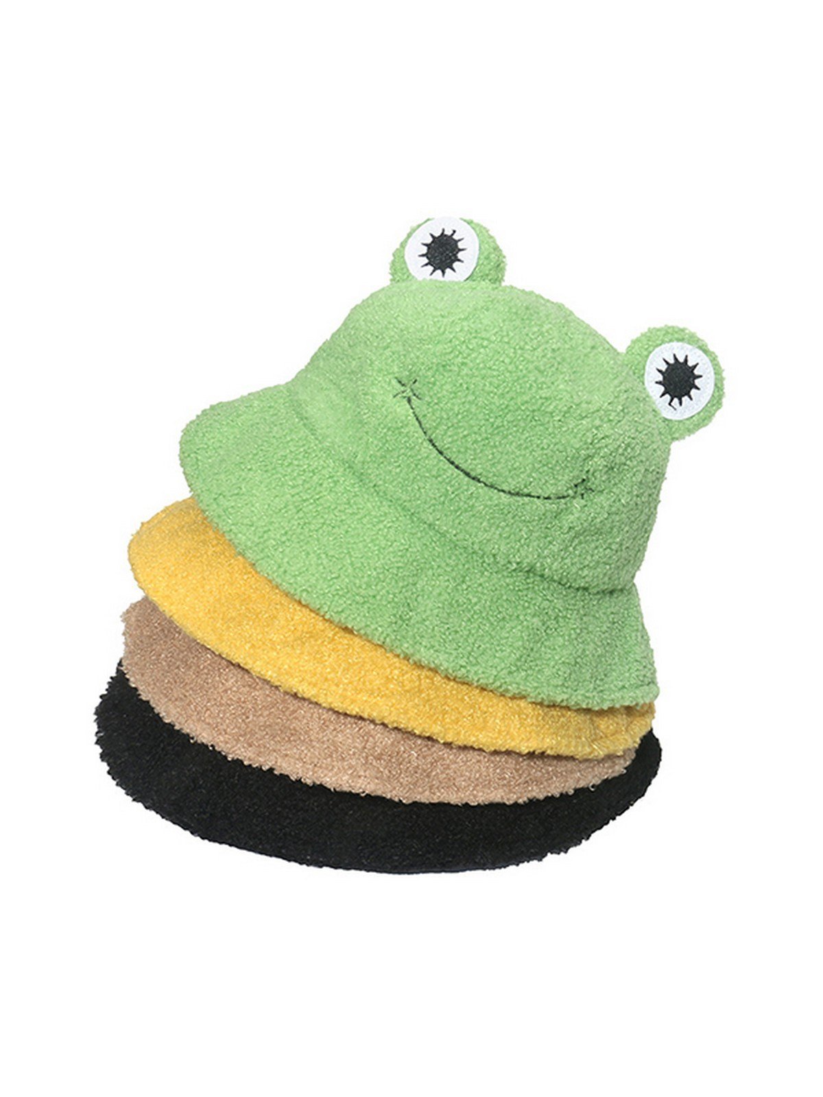 Cartoon Frog Fleece Bucket Hat