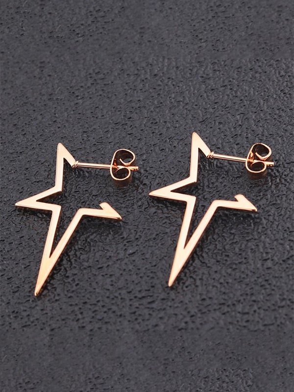 Irregular Chunky Star Pendant Earrings