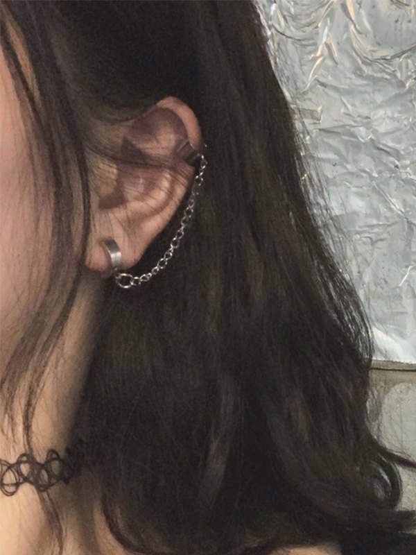 1pair Chain Embellished Earrings