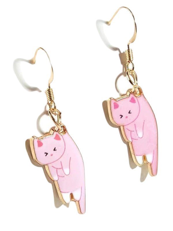 Cute Cartoon Kitten Pendant Earrings