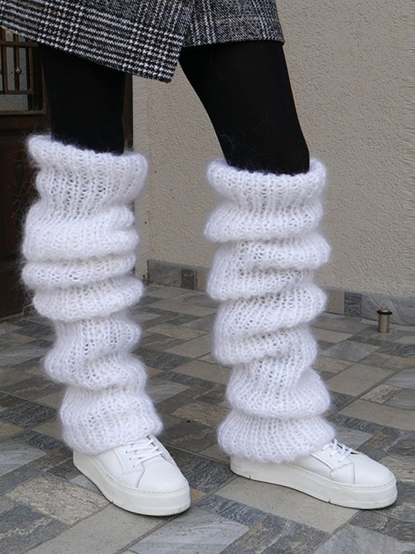 Solid Color Crochet Knit Leg Warmer