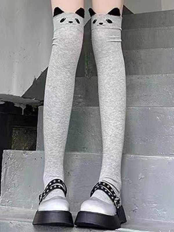 Cartoon Pattern Thigh High Socks