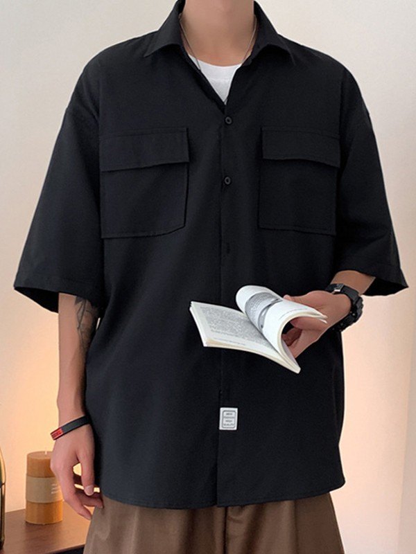 Men’s Pocket Front Buttoned Short Sleeve Shirt