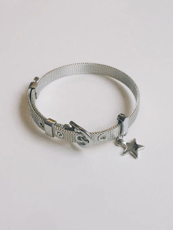 Adjustable Titanium Steel Star Pendant Bracelet