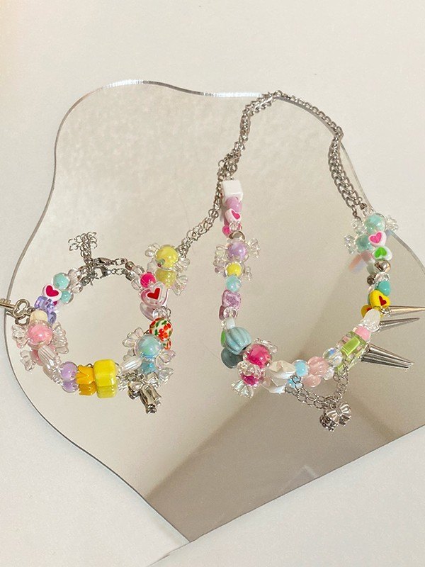Summer Love Color Candy Beads Necklace