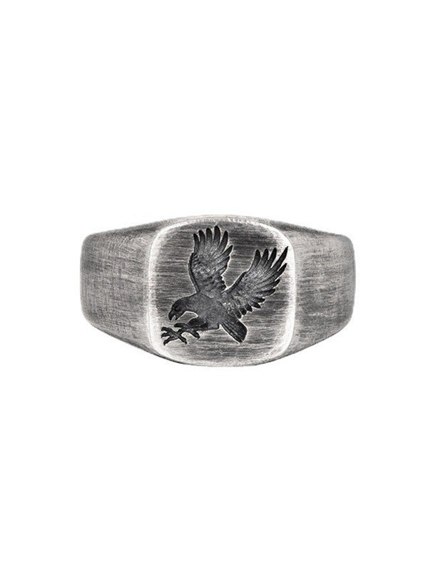 Chunky Eagle Pattern Cuff Ring