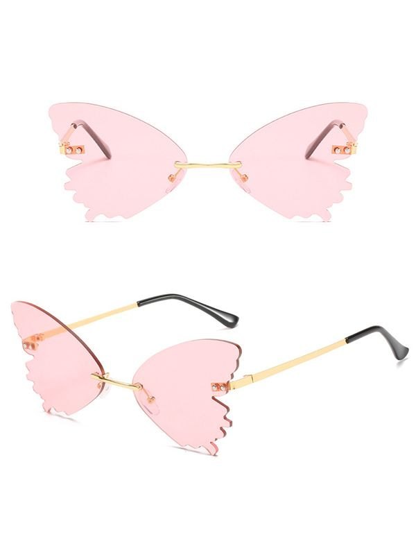 Rimless Butterfly Pattern Sunglasses