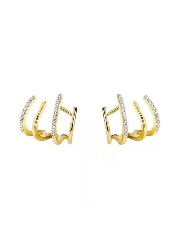 2pcs Rhinestone Decor Ear Cuffs