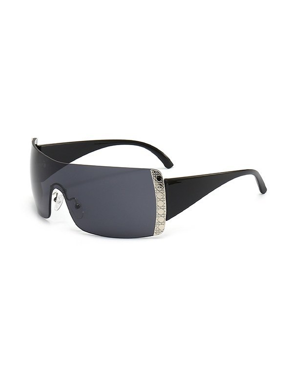 Rimless Wrap Around Shielded Sunglasses