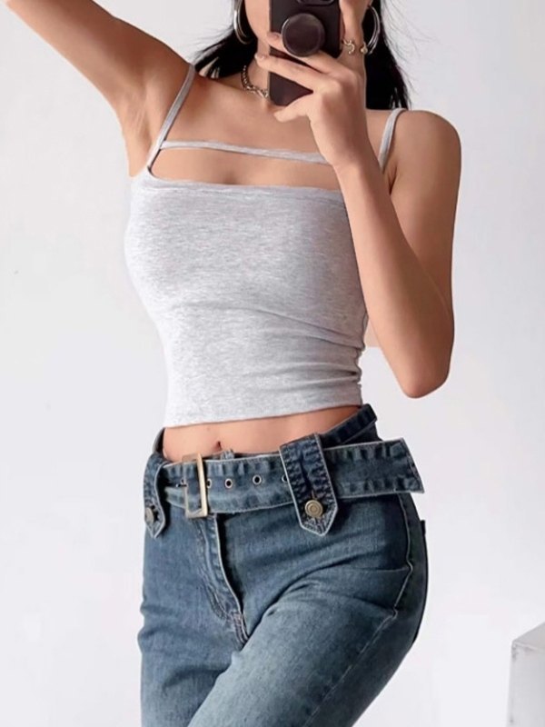Hollow Out Crop Cami Top