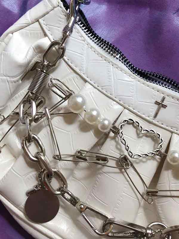 Y2K Metal Pendant Shoulder Bag