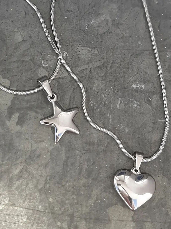 Y2K Star Heart Pendant Necklace