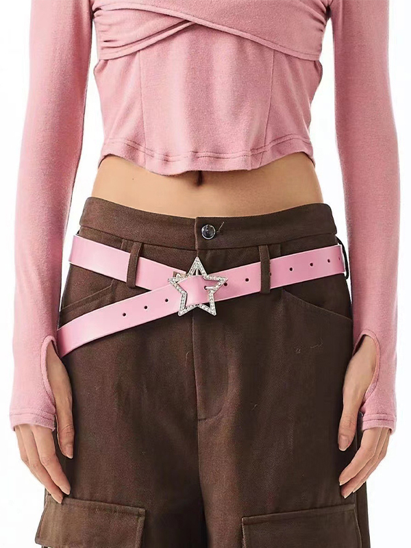 Y2K Glittering Hollow Out Star Buckle Belt