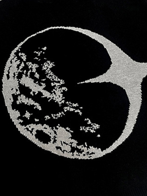 Men’s Letter Heart Jacquard Crew Neck Knit Sweater