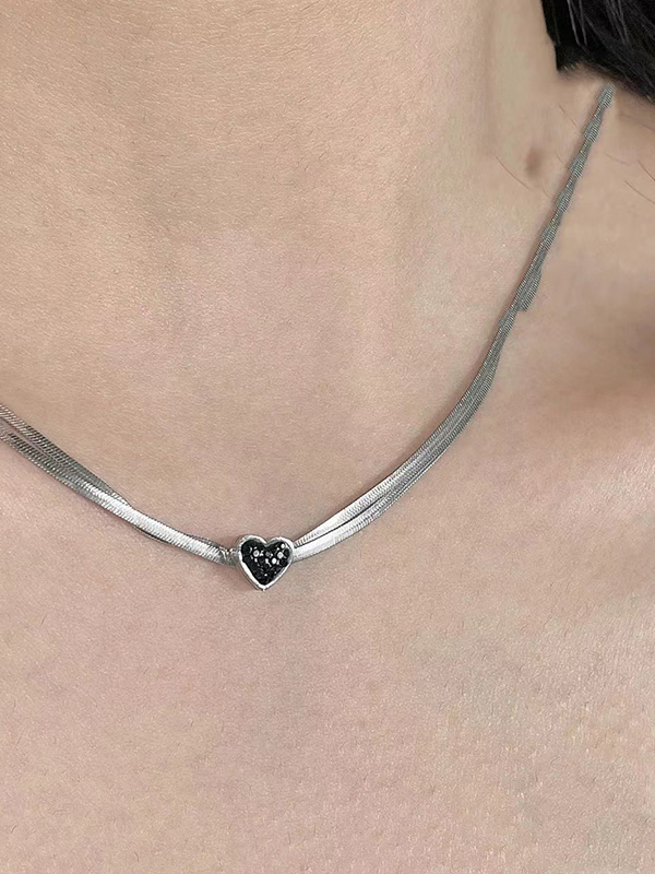 Heart Shaped Double Layer Necklace