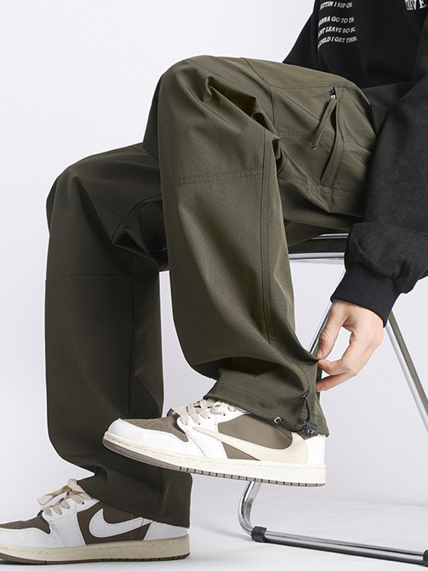 Men’s Plain Casual Straight Cargo Pants