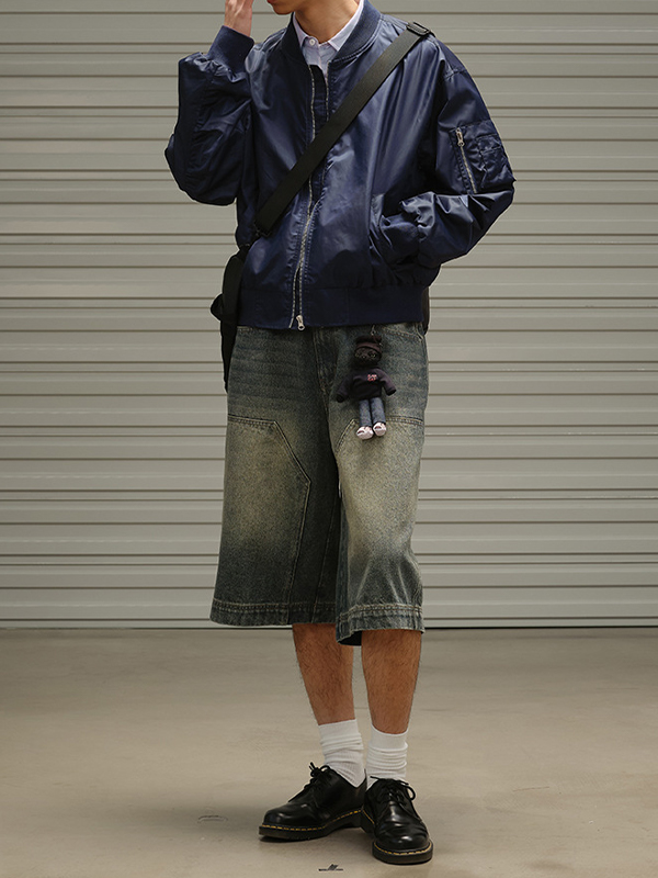 Men’s Vintage Washed Casual Loose Shorts