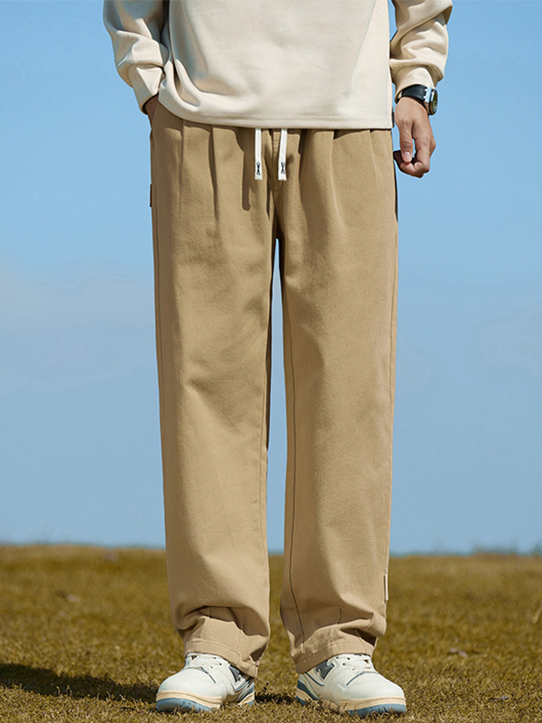 Men’s Solid Casual Loose Straight Leg Pants