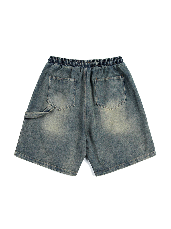 Men’S Retro Simple Washed Loose Wide Leg Shorts