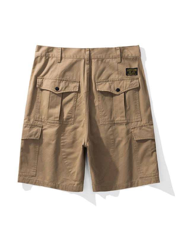 Men’S Solid Multi Pocket Loose Cargo Shorts